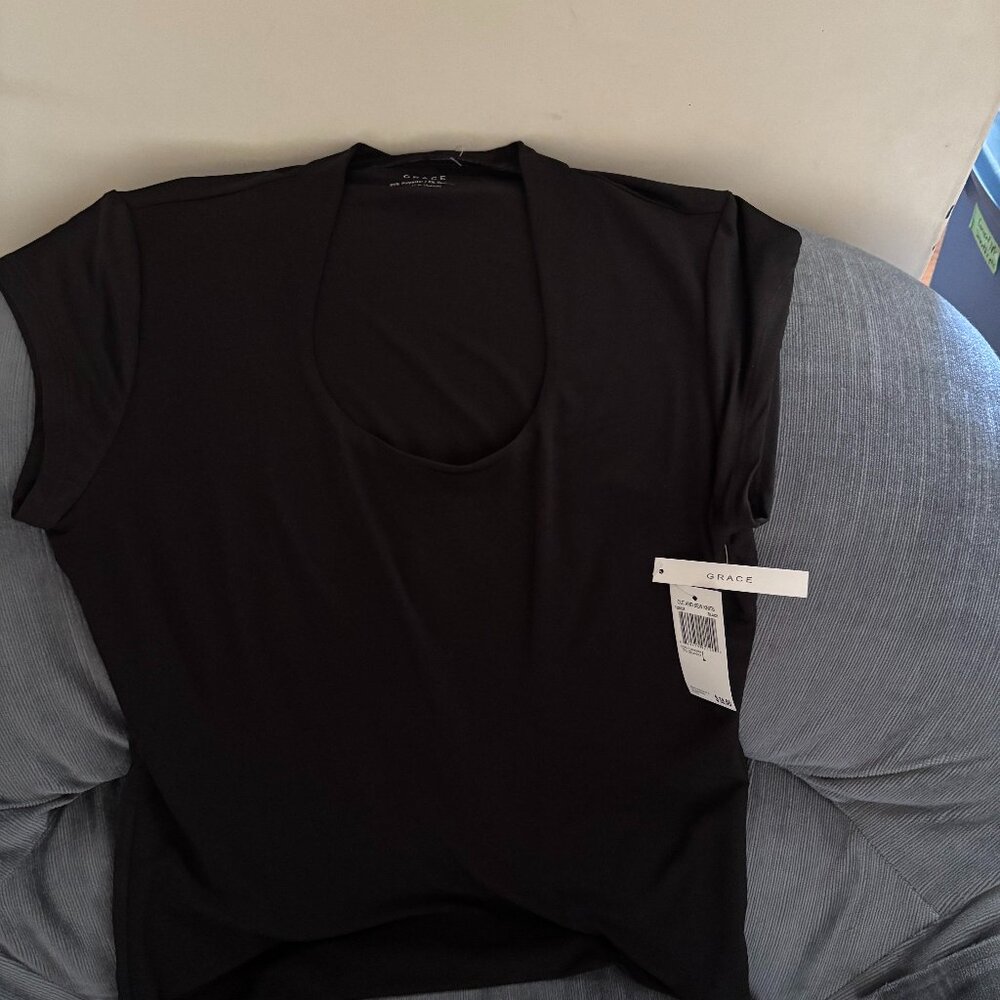 Women's Black dressy t-shirt - large! Brand new!